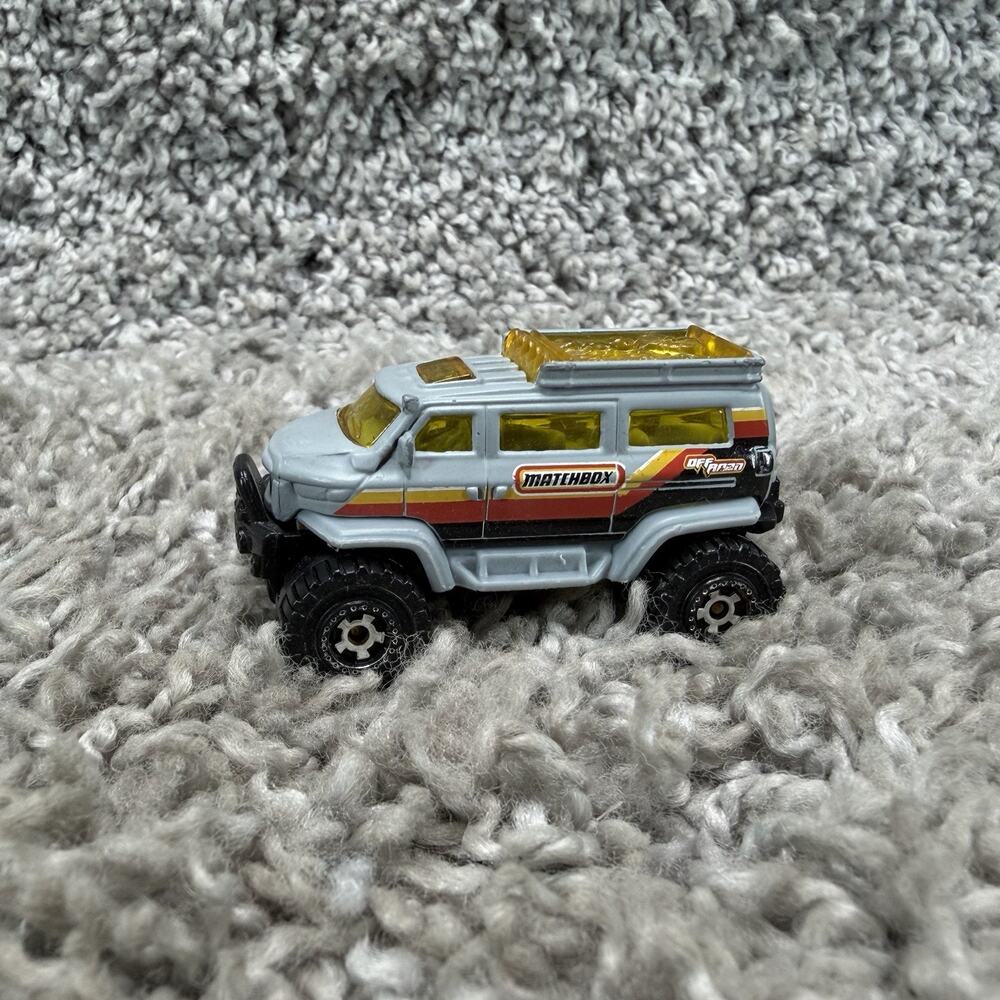 Matchbox Off Road Rider MBX 4x4 SUV Gray Yellow Diecast Car Mattel 2012